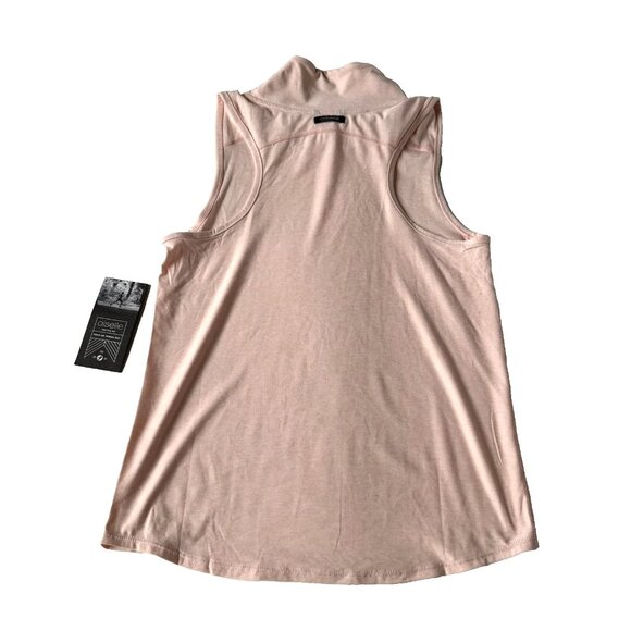 Oiselle Womens 2 Tank Top LIght Lux Mock Neck Rose pink White NEW NWT 205120 - Picture 3 of 7